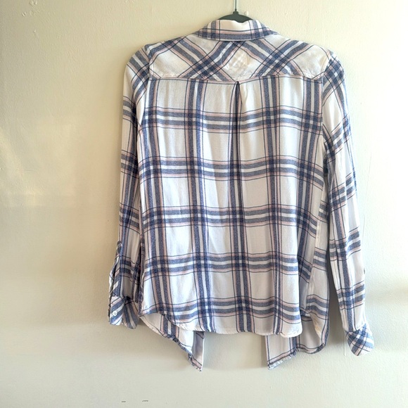 Rails Hunter Long Sleeve Button Down Plaid Shirt Small White Blush Patriot - Picture 5 of 6